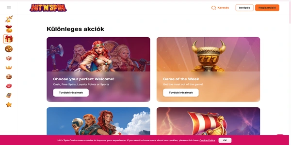 Hit'n'Spin Casino mobilon – bónuszajánlat