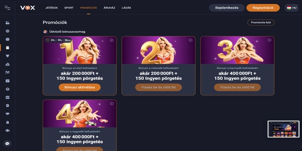 Vox Casino mobilon – bónuszajánlat