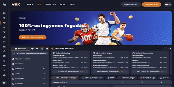 Vox Casino mobilon – sportfogadás