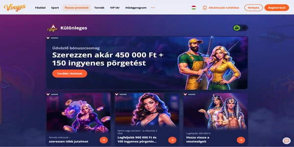 V.Vegas Casino mobilon – bónuszajánlat